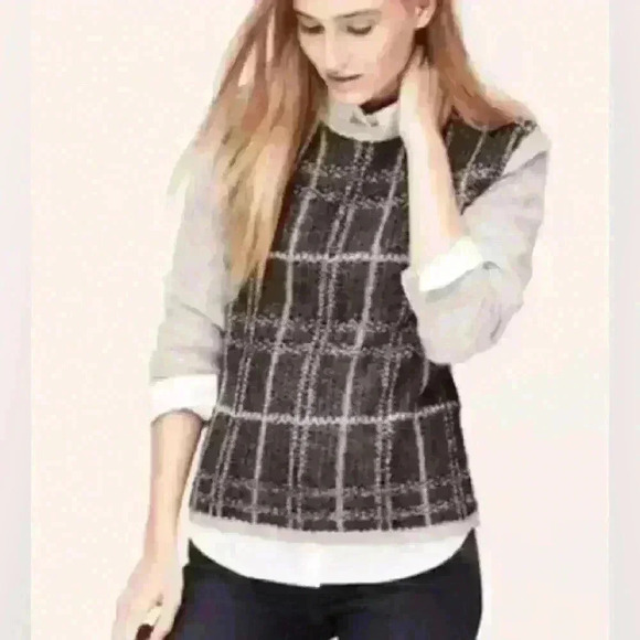 Mohair blend Plaid Sweater - Picture 2 of 6